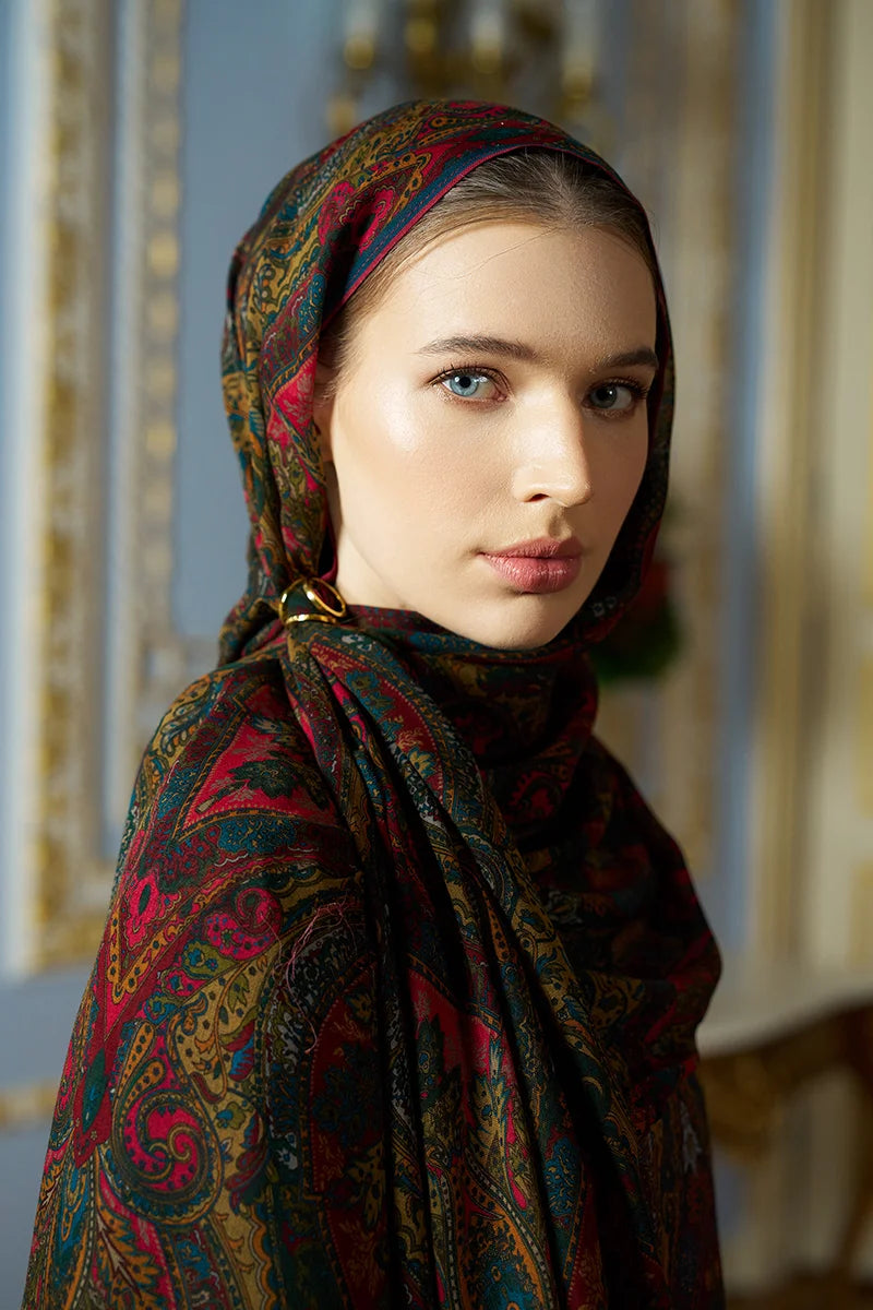 Yün İpek Aurora Şal - Pembe