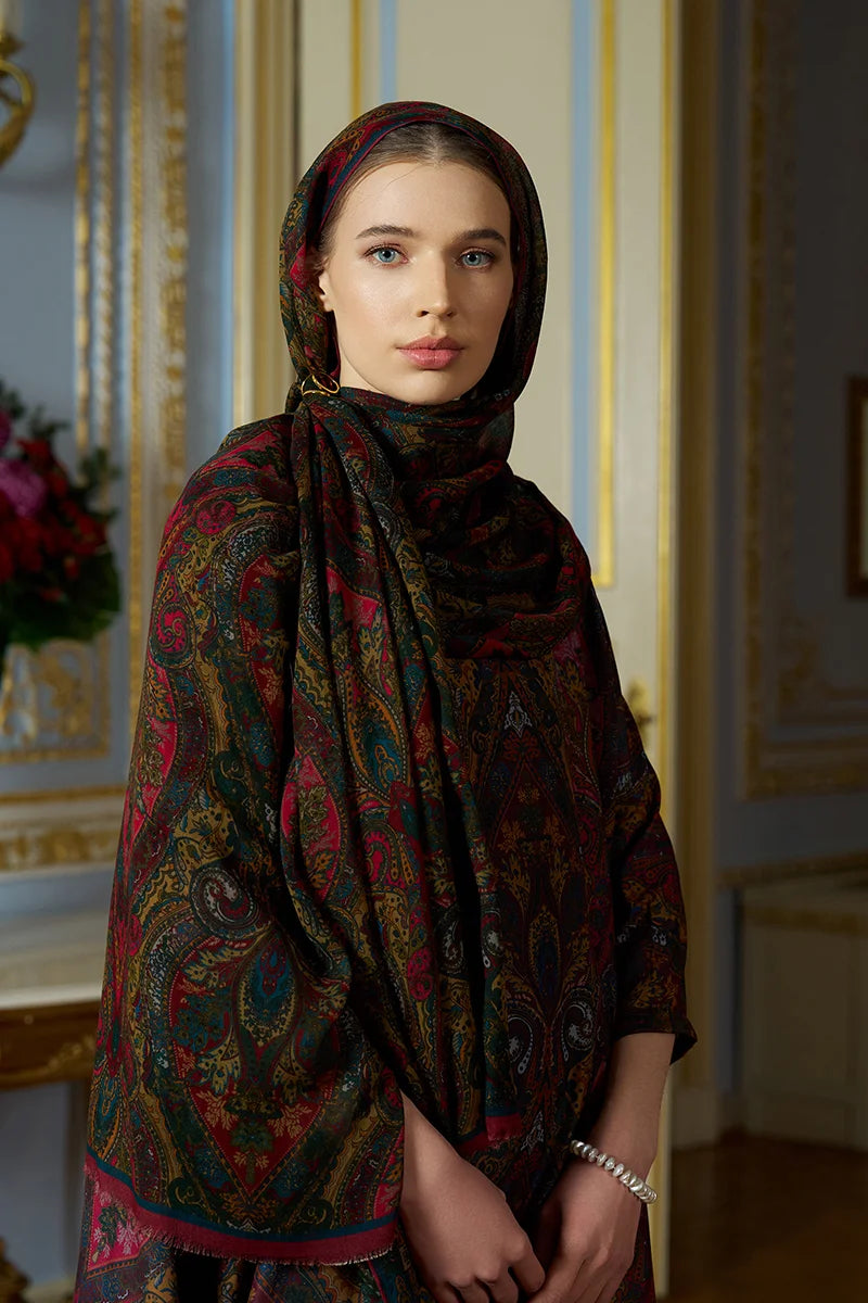 Yün İpek Aurora Şal - Pembe