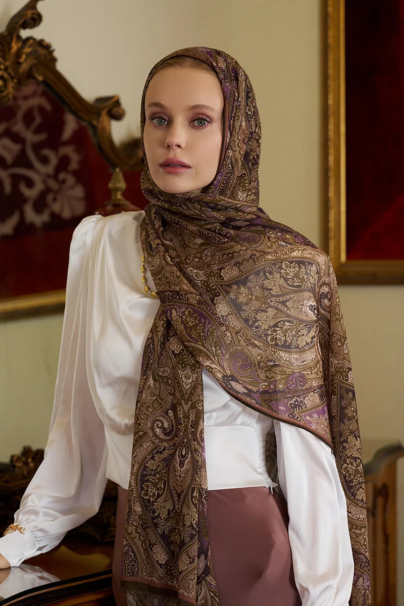 Yün İpek Aurora Şal - Bej