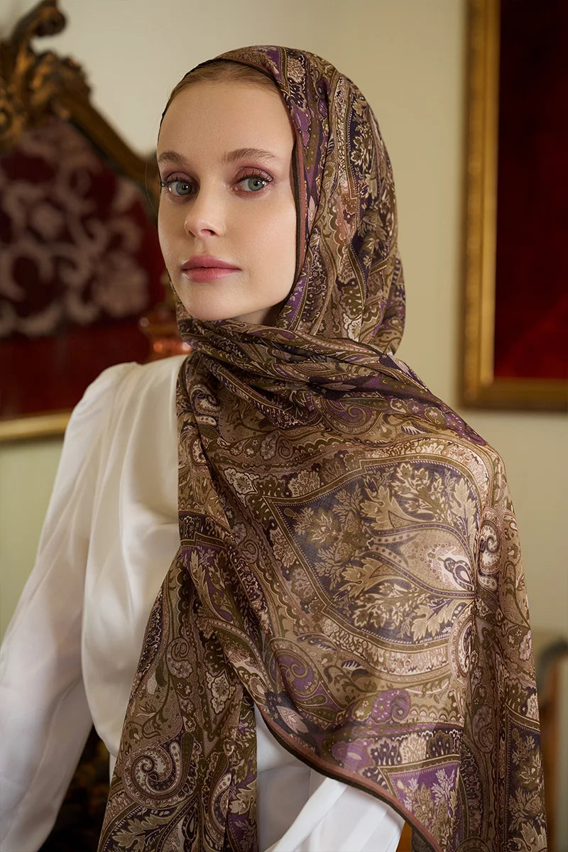 Yün İpek Aurora Şal - Bej