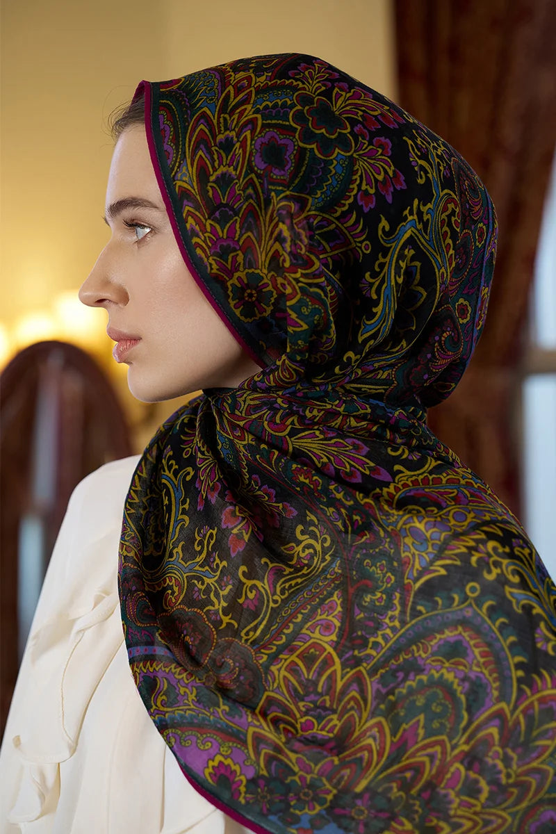 Yün İpek Celia Şal - Mor