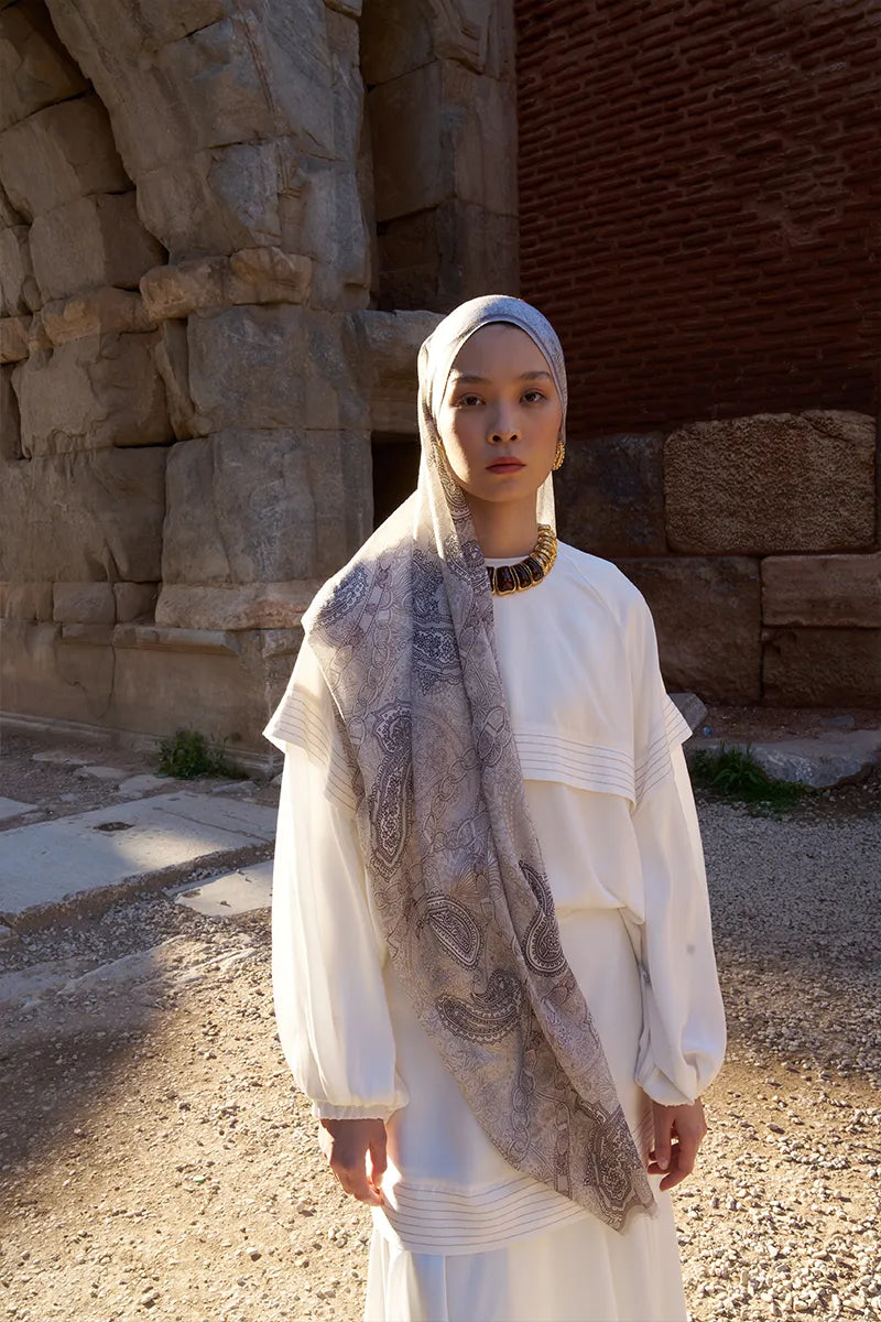 Yün İpek Landy Şal - Bej