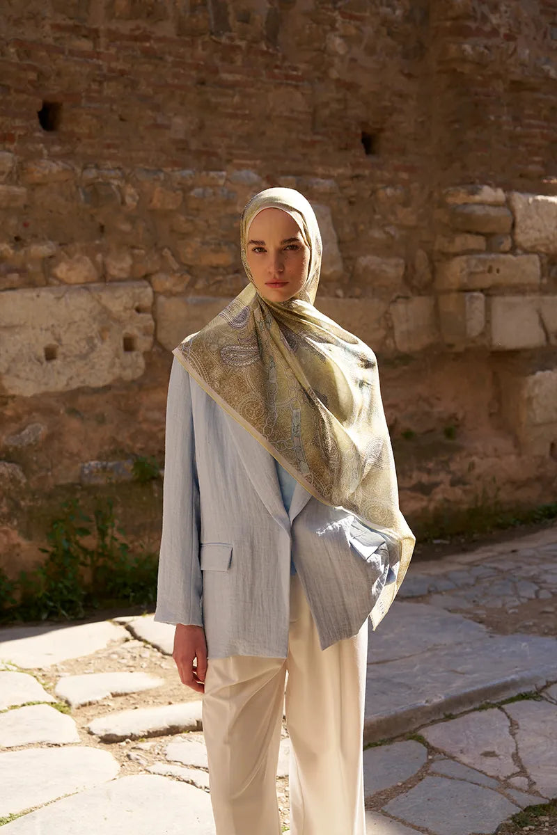 Yün İpek Landy Şal - Sarı