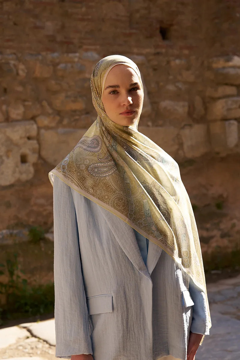 Yün İpek Landy Şal - Sarı