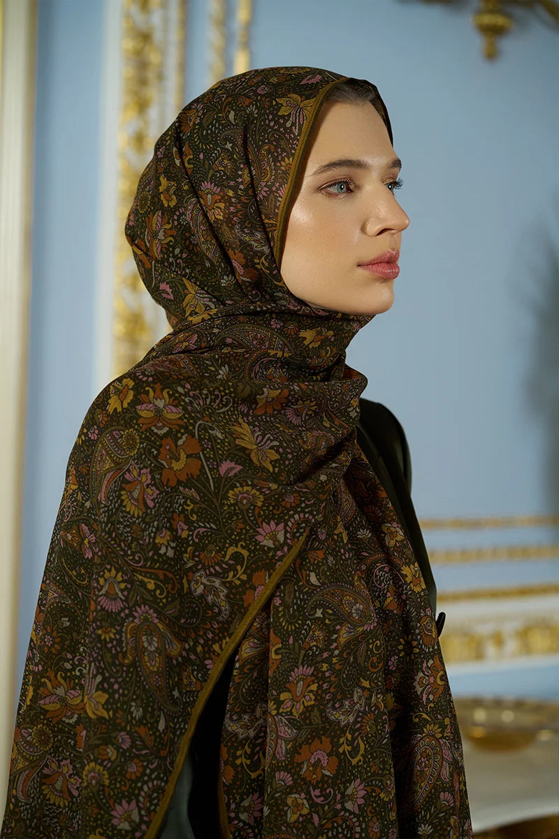 Yün İpek Liore Şal - Yeşil