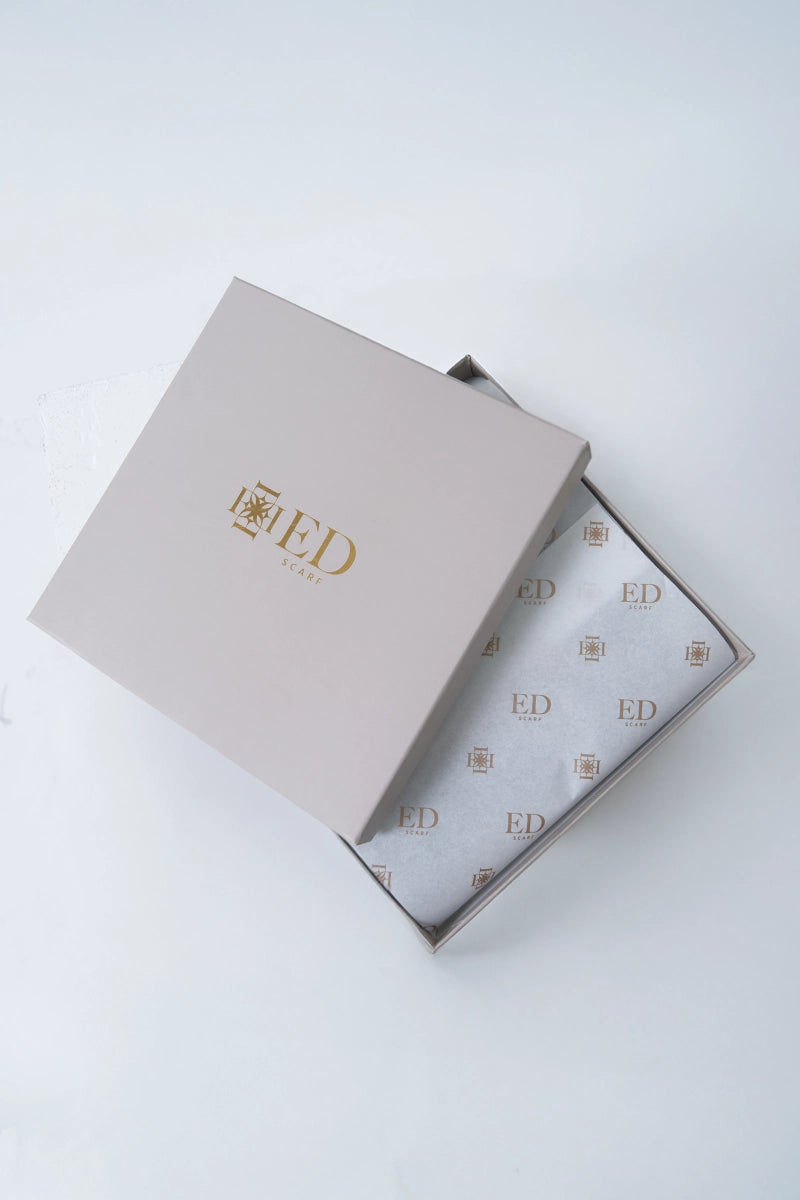 Yün İpek Omuz Şal Zincir Desen - Lacivert