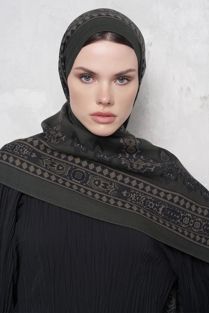 Yün İpek Şal Veilis Desen - Nefti