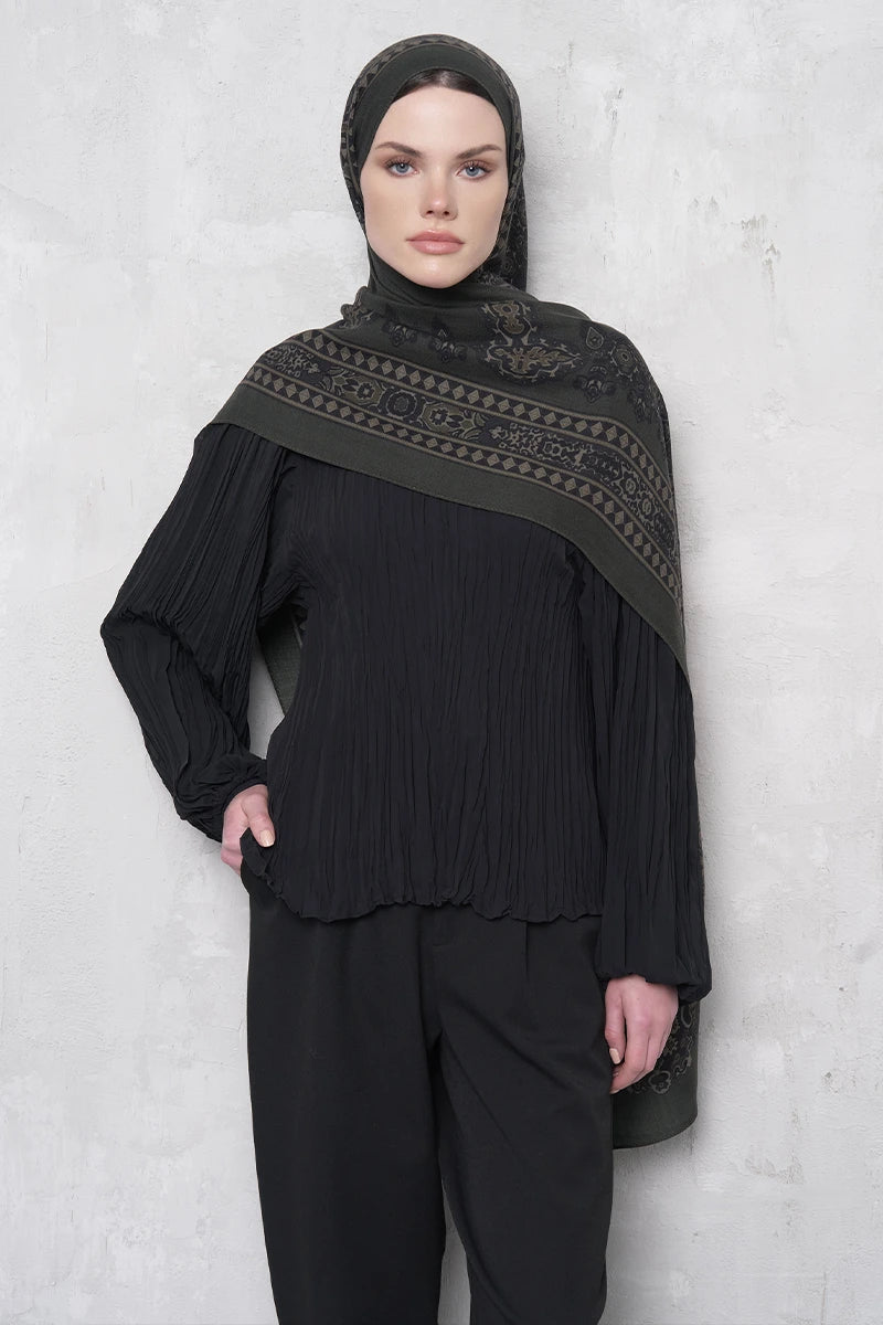 Yün İpek Şal Veilis Desen - Nefti