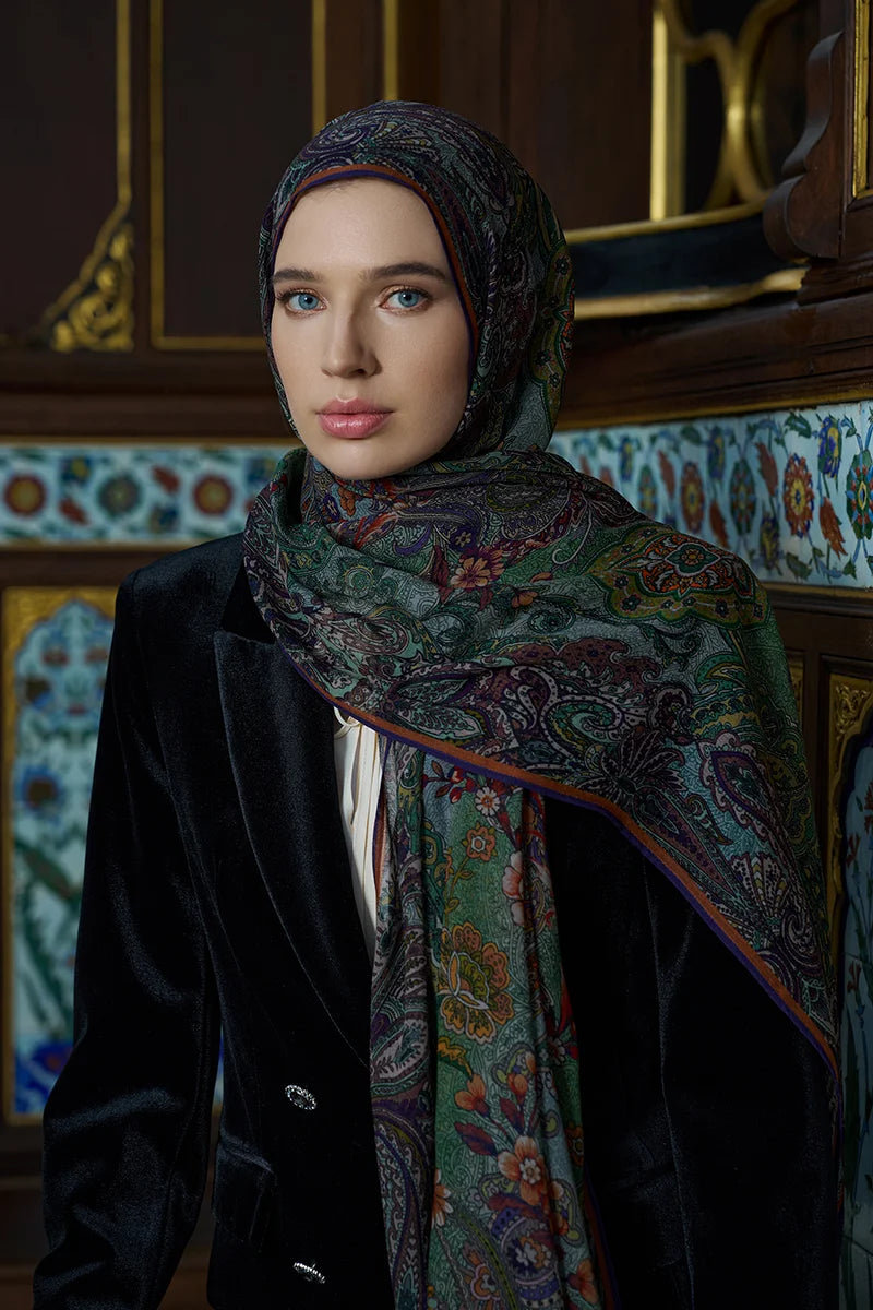 Yün İpek Seraph Şal - Mor