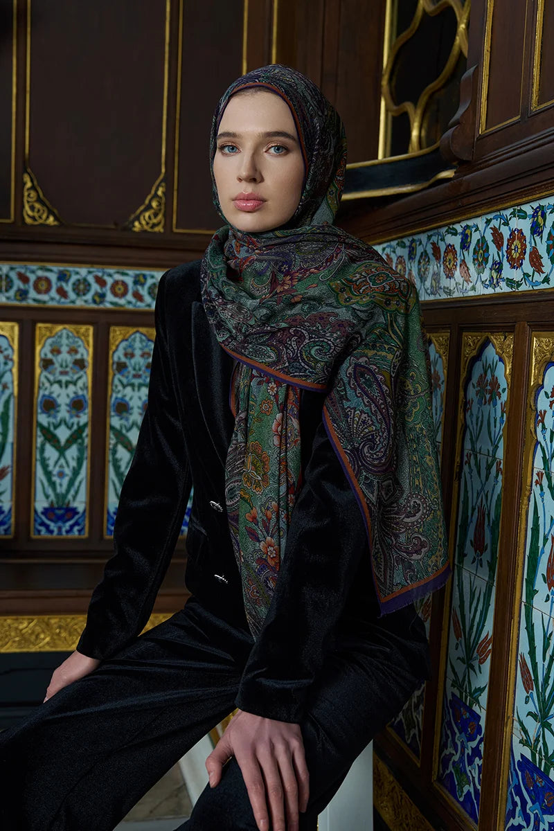 Yün İpek Seraph Şal - Mor