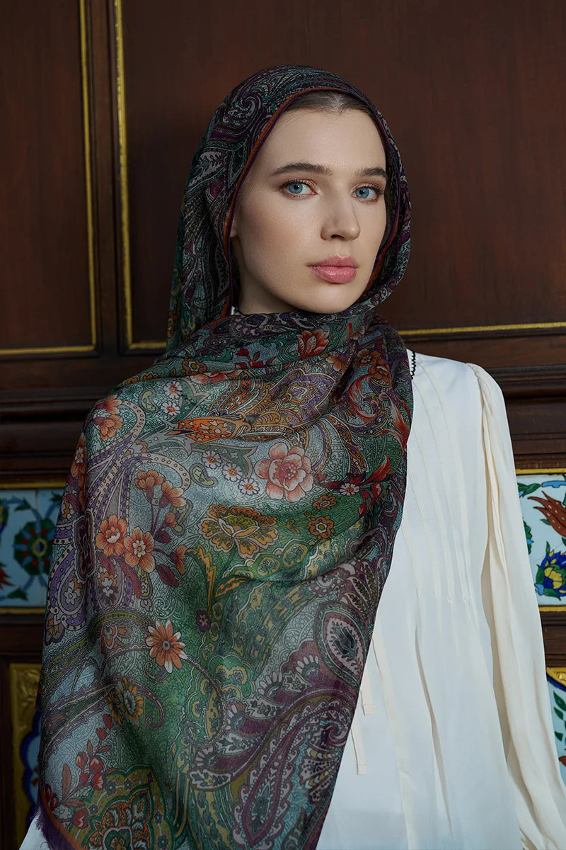 Yün İpek Seraph Şal - Mor