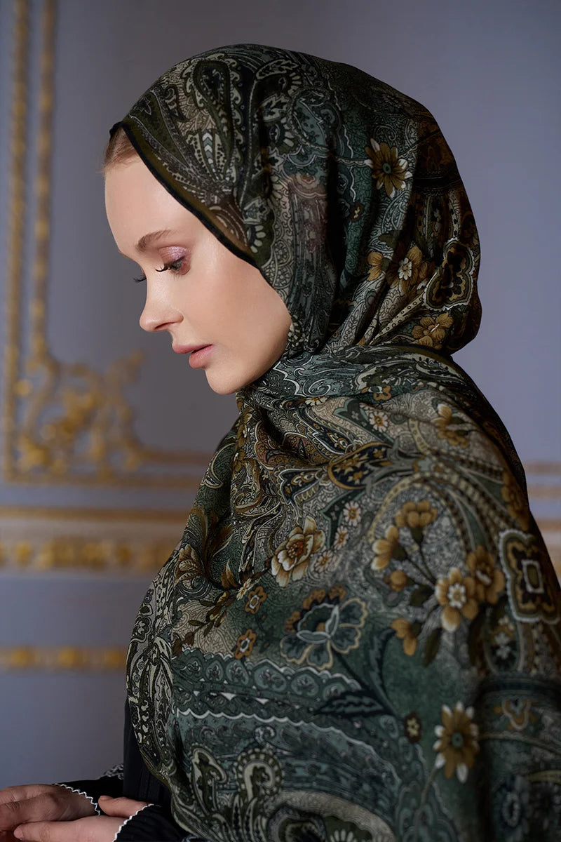 Yün İpek Seraph Şal - Yeşil