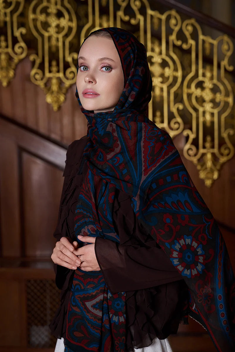 Yün İpek Vianne Şal - Acı Kahve