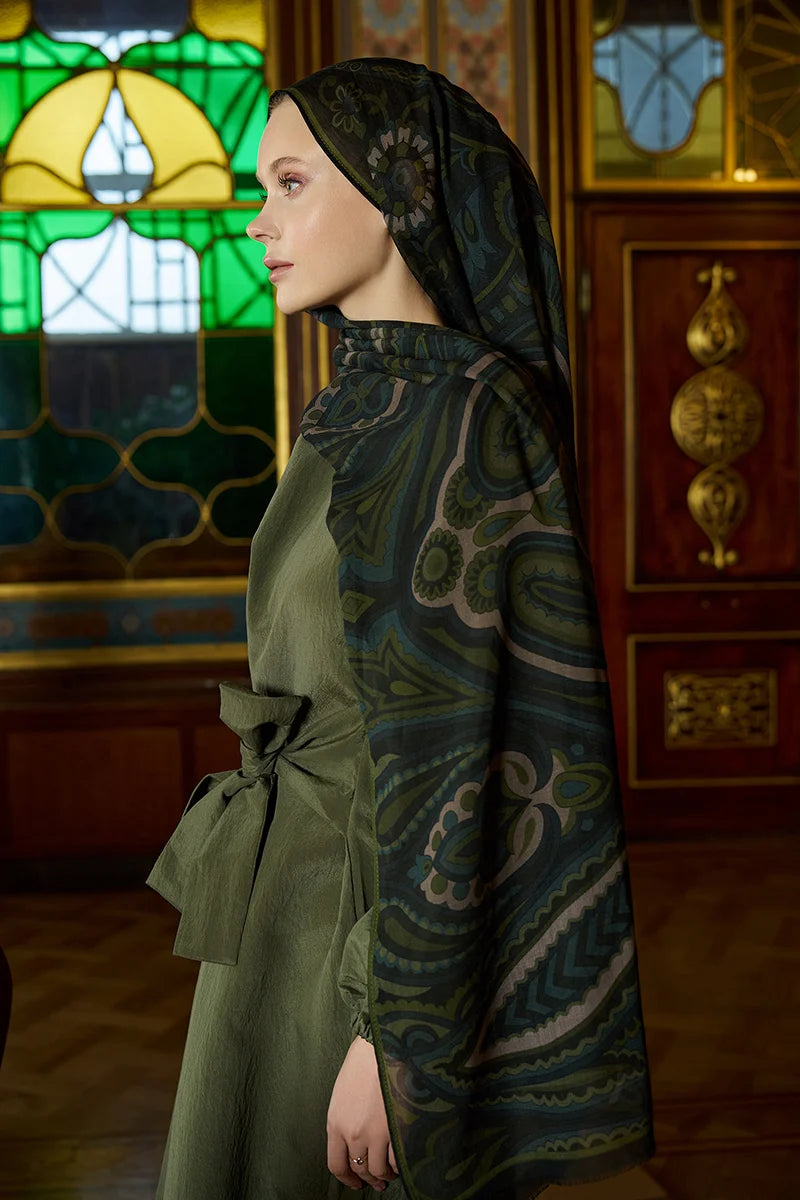 Yün İpek Vianne Şal - Yeşil