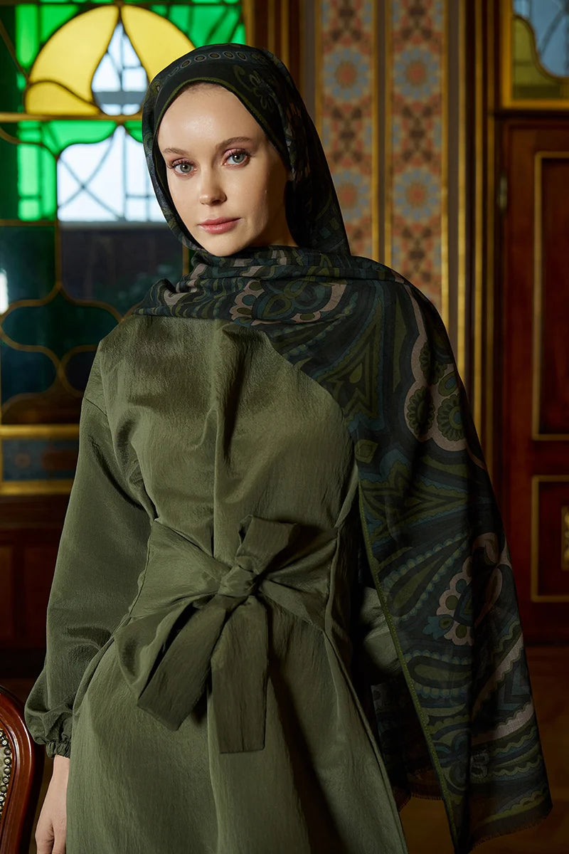 Yün İpek Vianne Şal - Yeşil