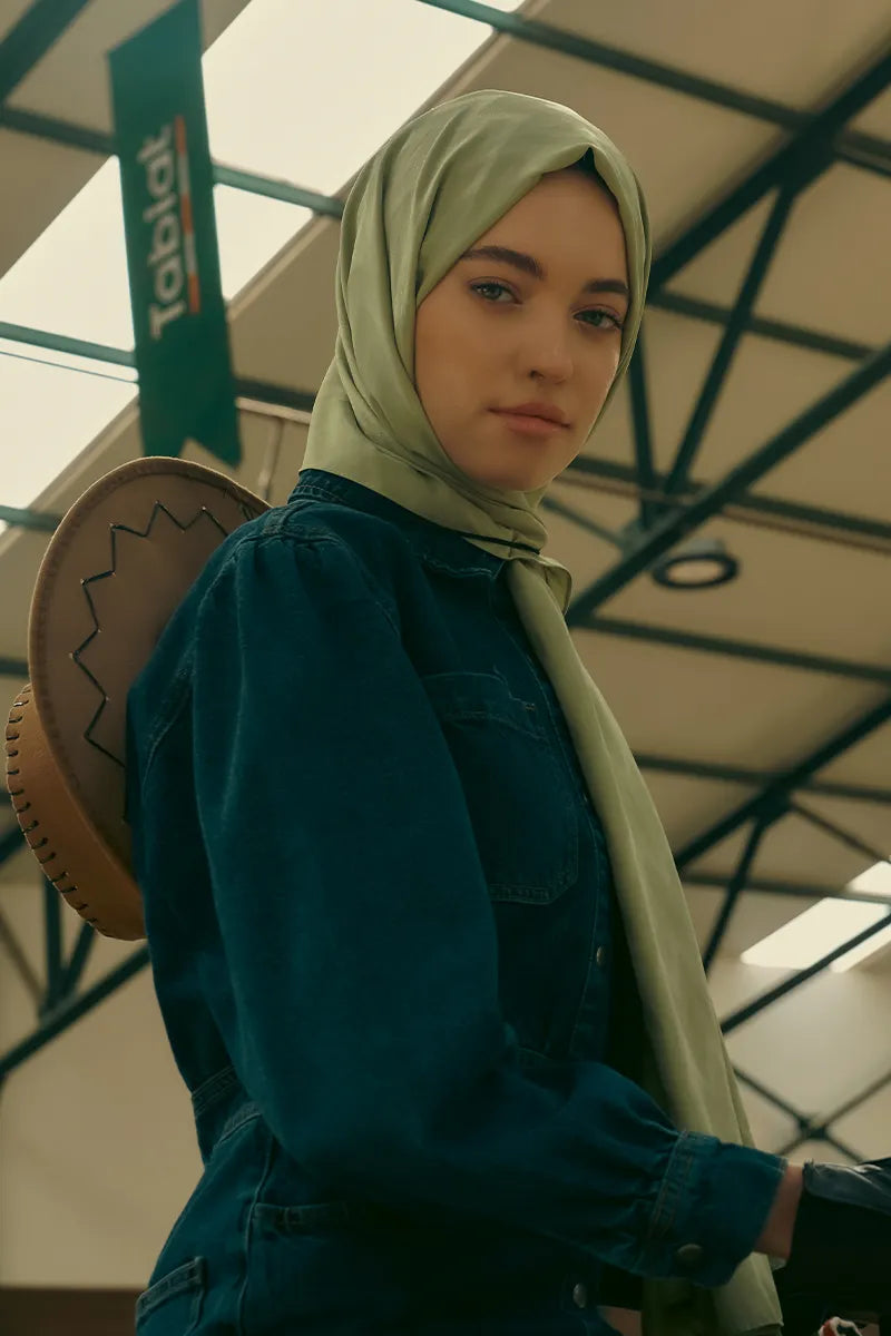 İpeksi Jakar Şal Zikzak Desen - Yeşil