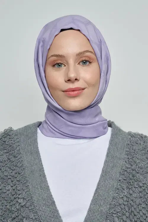 Jakar Pamuk Şal Mozaik Desen - Lila