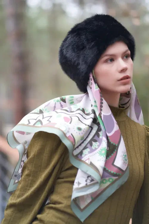 Luna Desen Modal Eşarp - Mint