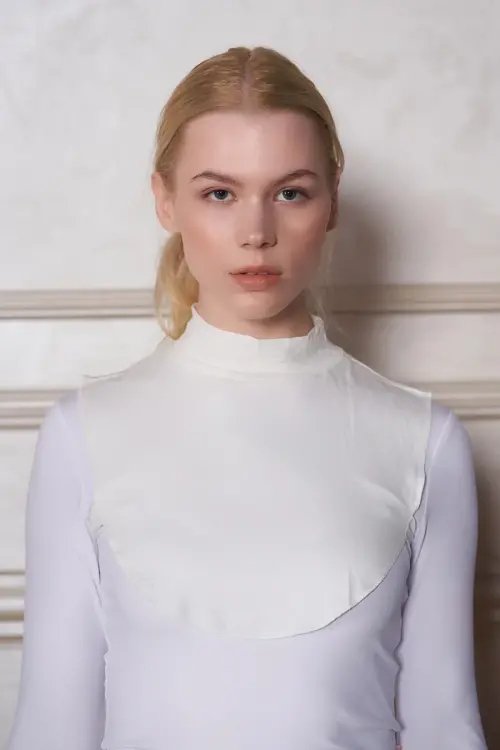 Plain Turtleneck Viscose Hijab Neckpiece - Ecru