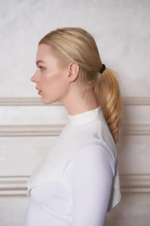 Plain Turtleneck Viscose Hijab Neckpiece - Ecru