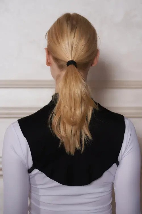 Plain Turtleneck Viscose Hijab Neckpiece - Black