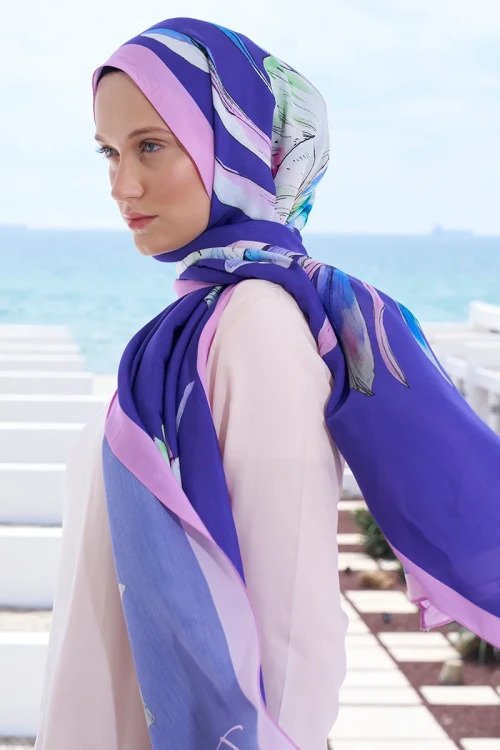 Curated Lilium Şal - Mor