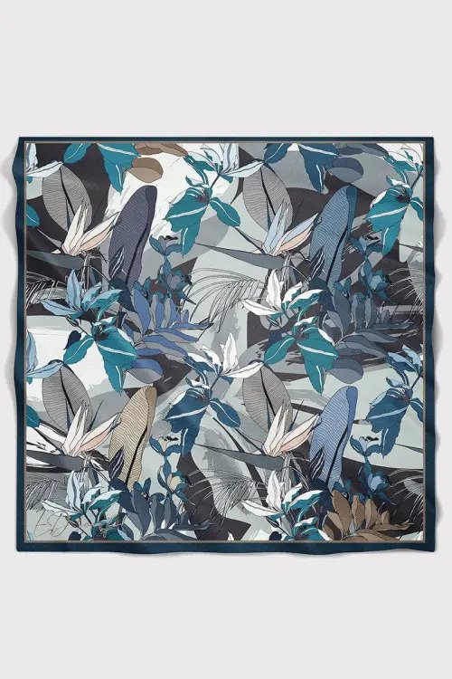 Leafly Modal Eşarp - Mavi