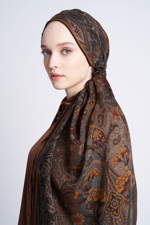 Wool Silk Seraph Shawl - Brown