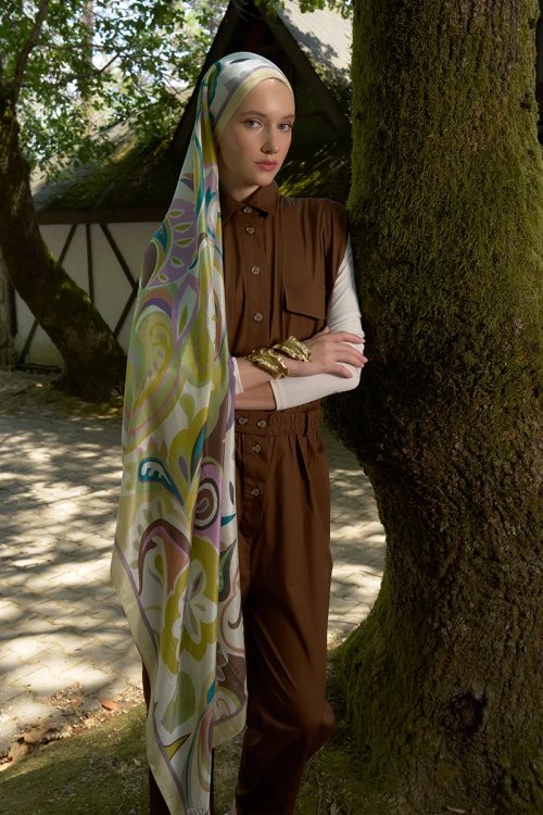 Inspired Density Pattern Shawl - Yellow