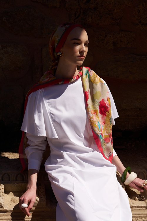 Sunrise Çiçek Desen Şal - Pembe