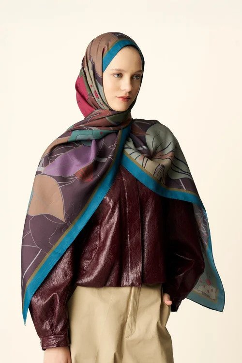 Marigold Floss Viscose Shawl - Petrol