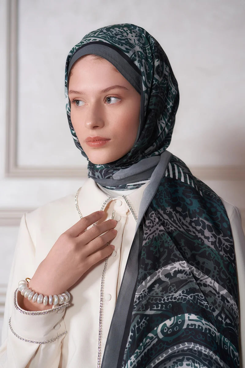 Heritage Hare Şal - Koyu Yeşil
