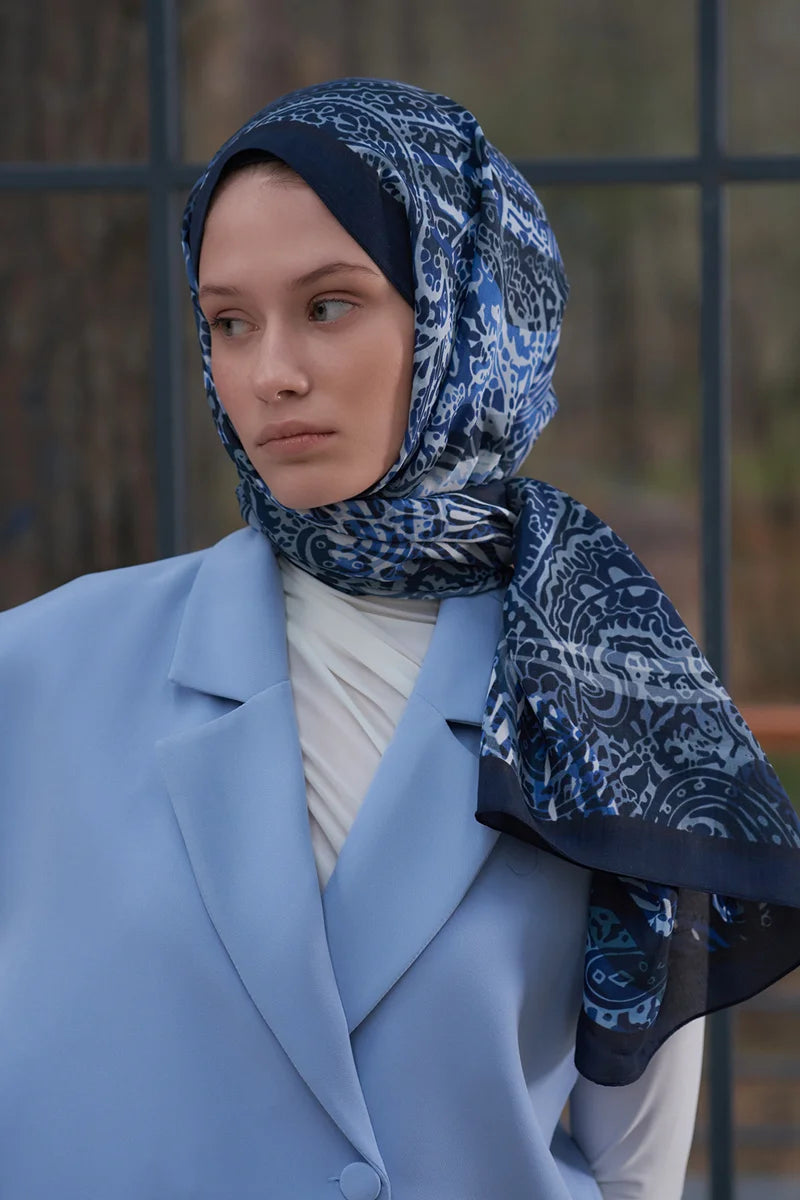 Heritage Hare Şal - Lacivert