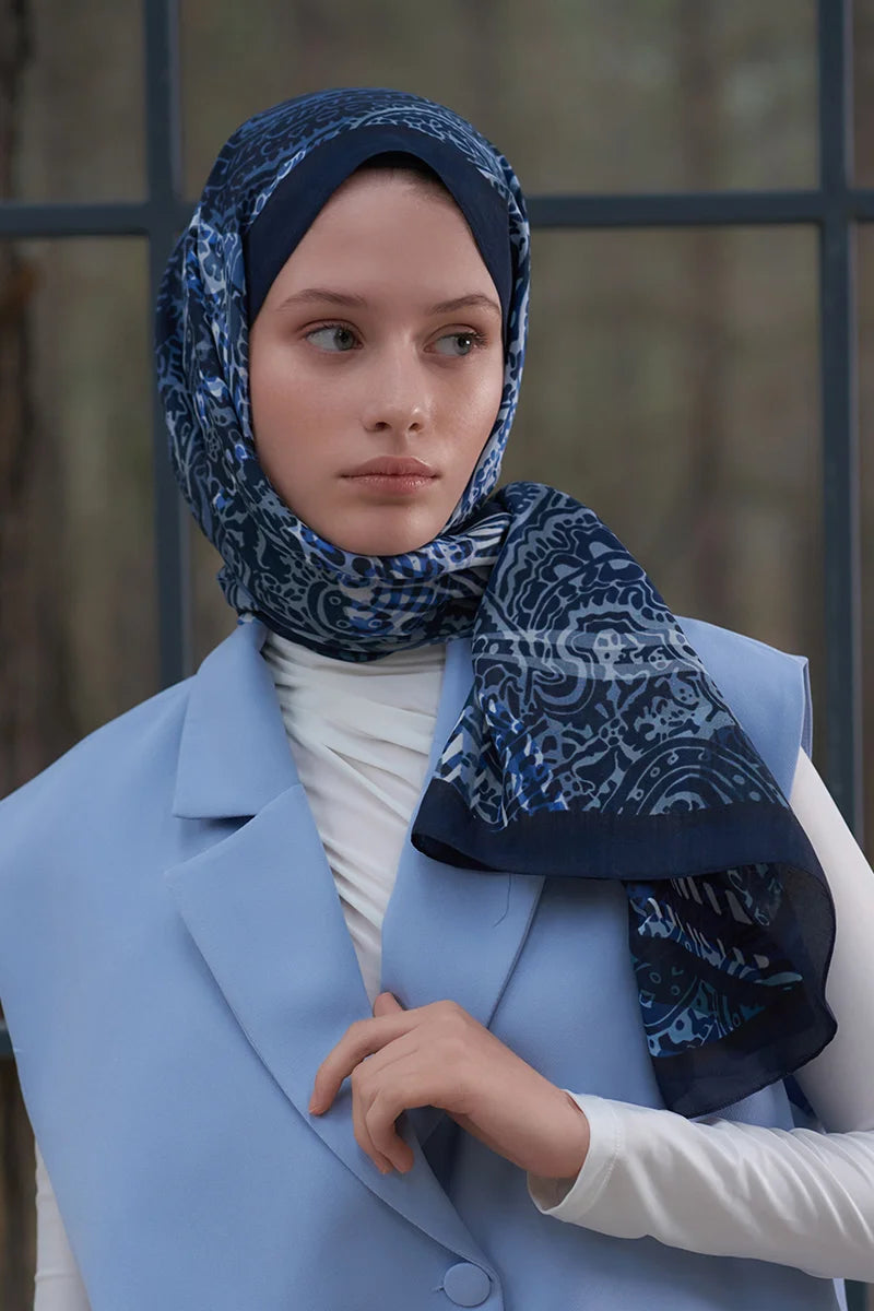 Heritage Hare Şal - Lacivert