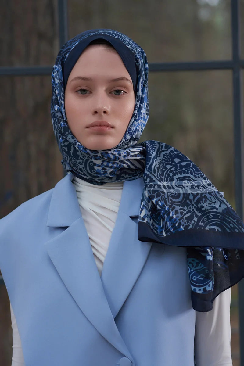 Heritage Hare Şal - Lacivert