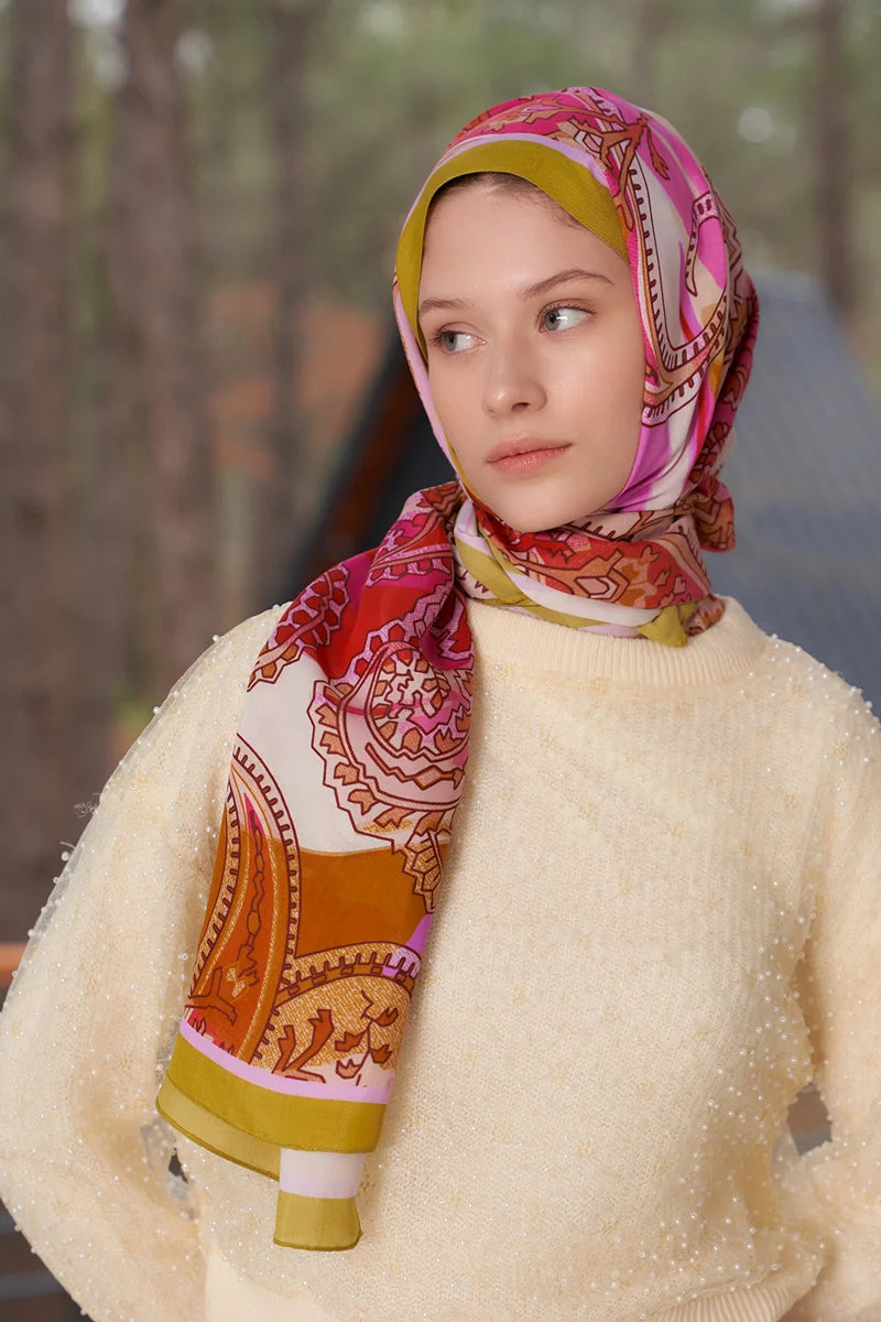 Heritage Sepya Şal - Yağ Yeşili