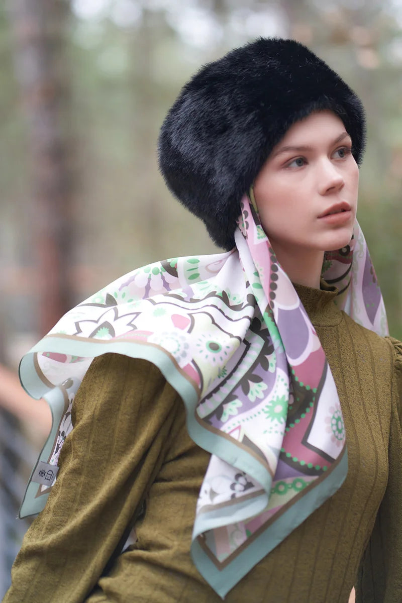 Luna Desen Modal Eşarp - Mint