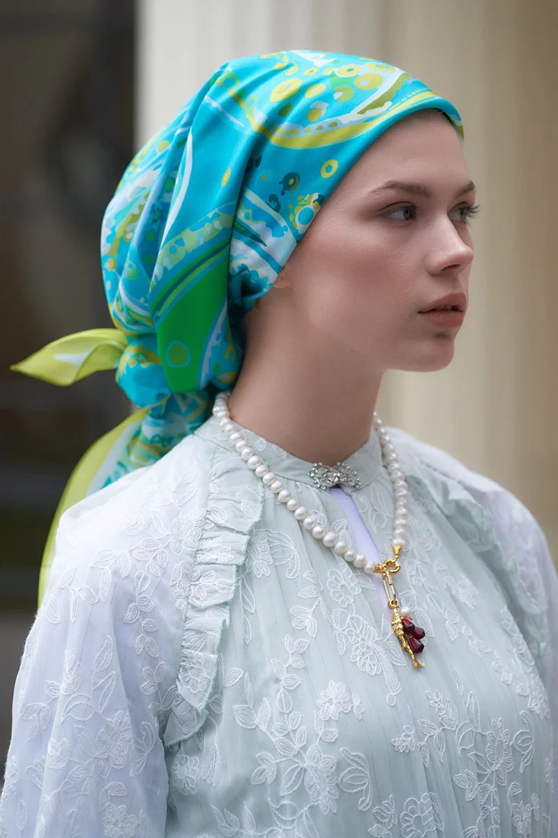 Sofistik Desen Modal Eşarp - Okyanus