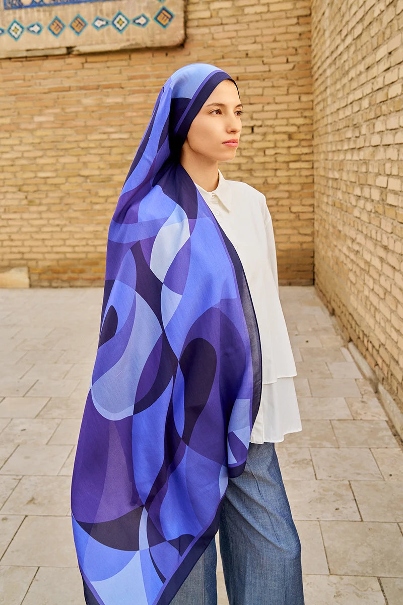 Ashen Floss Viscose Shawl - Purple