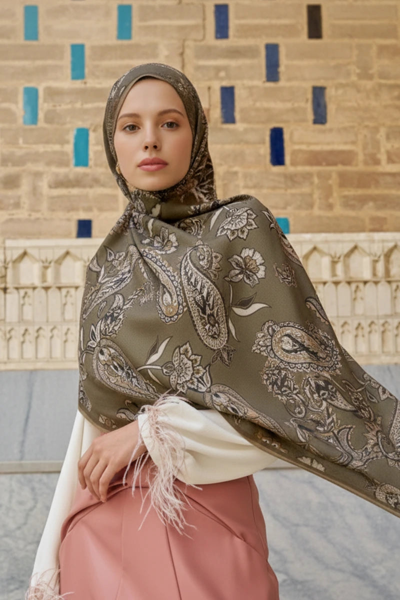 Bade Yün İpek Şal - Nefti