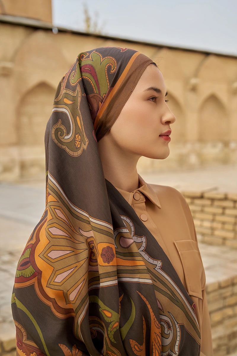 Bramble Floş Viskon Şal - Kahverengi