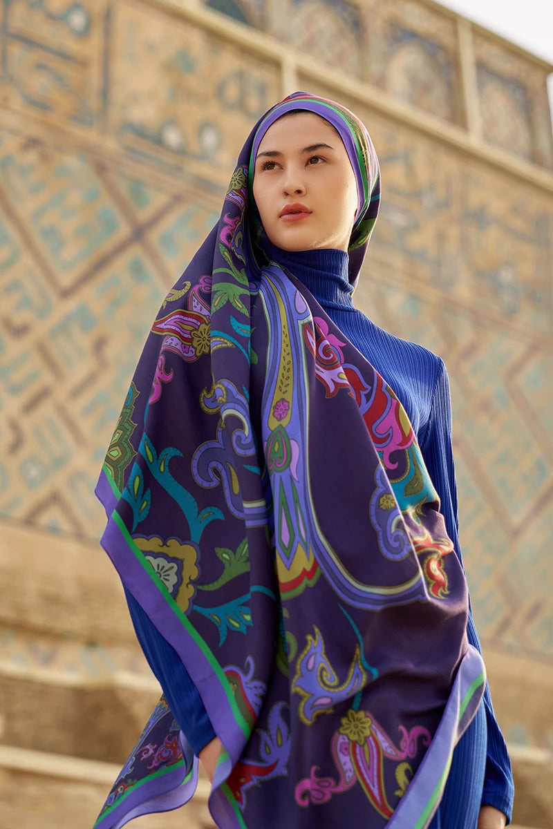 Bramble Floş Viskon Şal - Mor