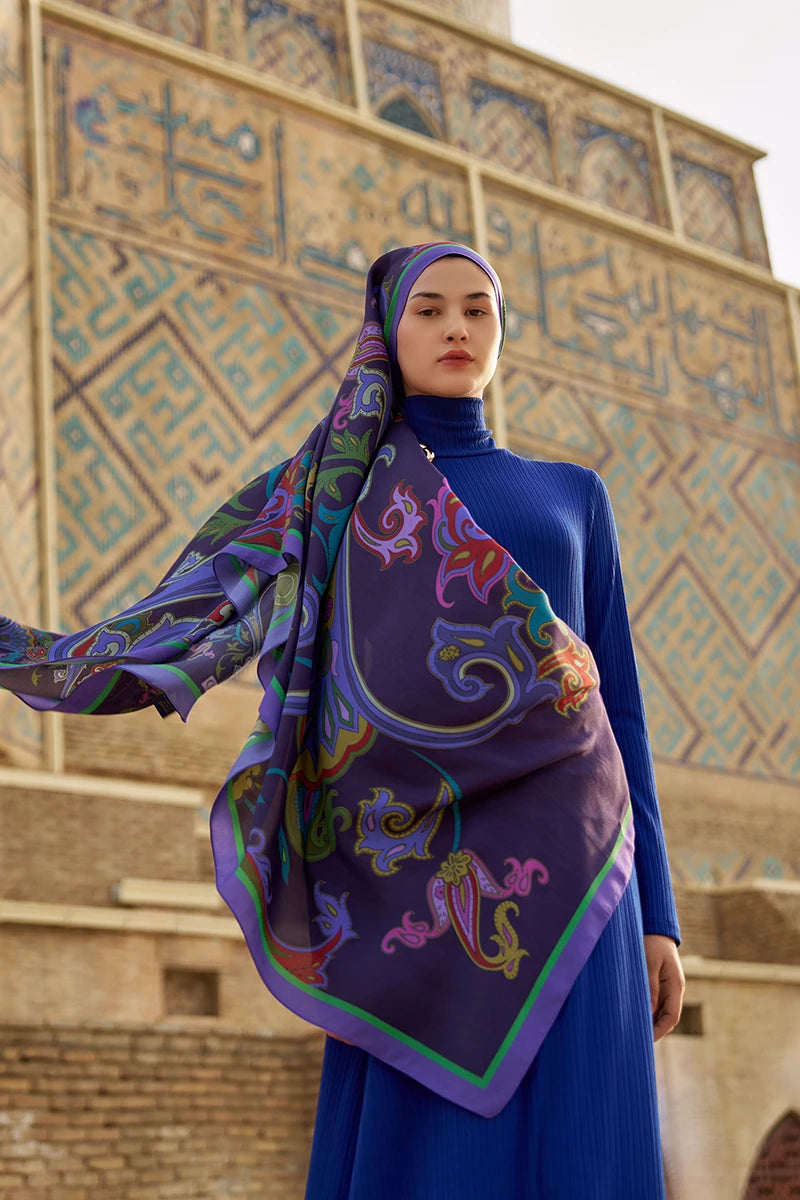 Bramble Floş Viskon Şal - Mor