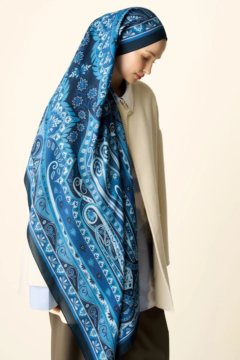 Bright Floş Viskon Şal - Lacivert