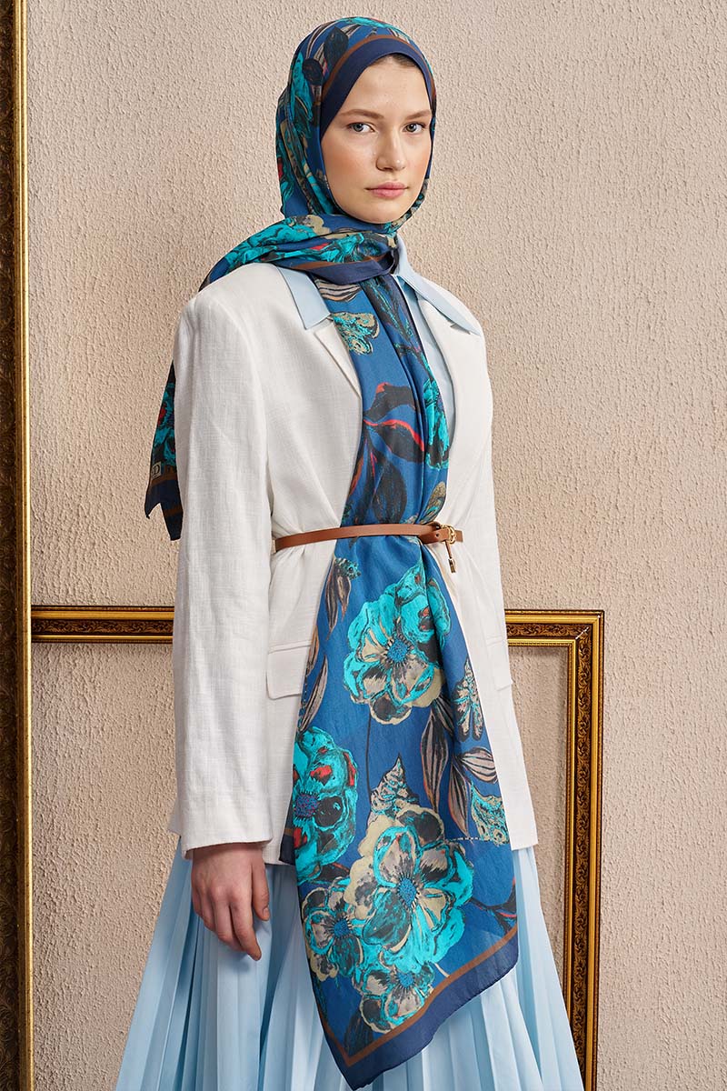 Celebrity Carmina Shawl - Navy Blue