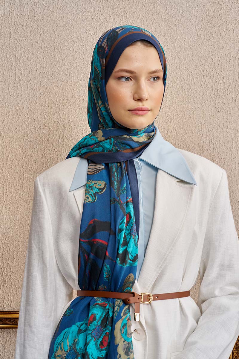 Celebrity Carmina Shawl - Navy Blue