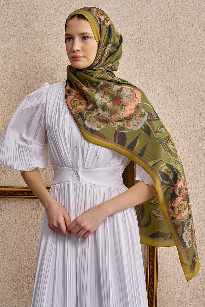 Celebrity Carmina Shawl - Olive Green