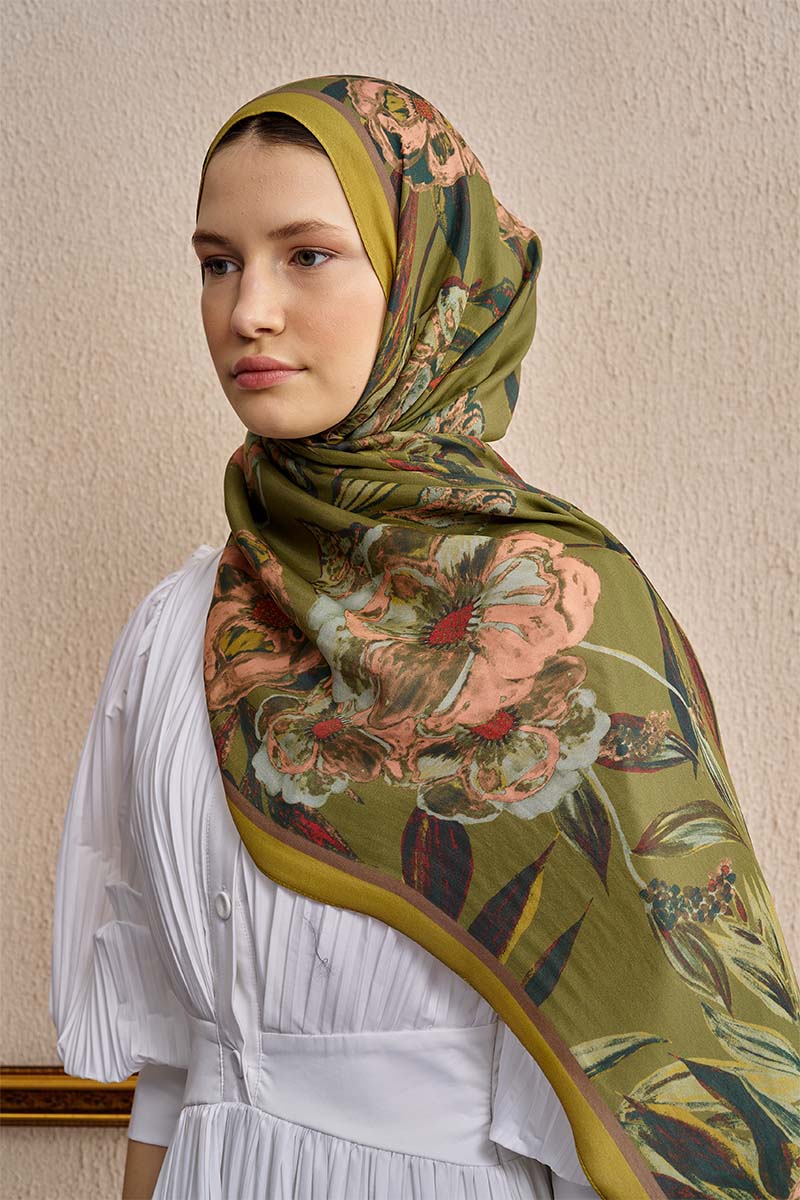 Celebrity Carmina Shawl - Olive Green