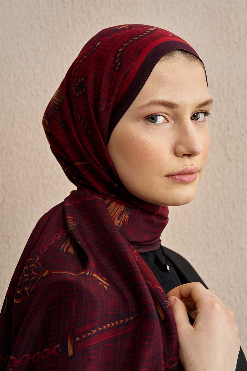 Celebrity Karte Şal - Bordo