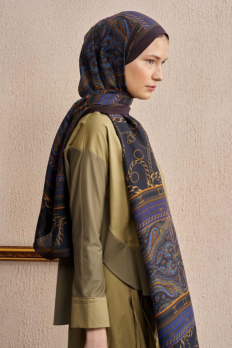 Celebrity Lustre Shawl - Navy Blue